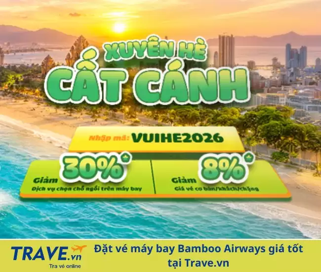 Bamboo Airways Giảm 8% Vé Máy Bay Nội Địa Và 30% Phí Chọn Chỗ Ghế Ngồi