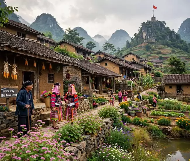Bản Lô Lô Chải dưới chân Lũng Cú