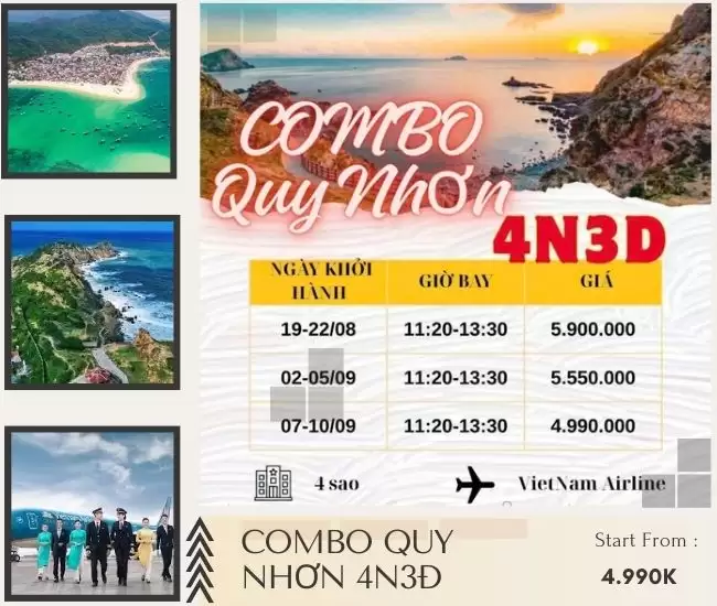 Combo Quy Nhơn 4N3Đ