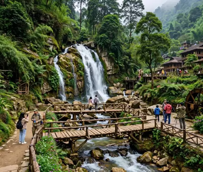 Thác Tiên Sa - trong bản Cát Cát