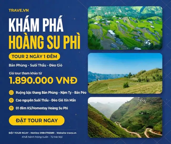 Tour Hoàng Su Phì 2N1Đ: Bản Phùng – Suôi Thầu – Đèo Gió
