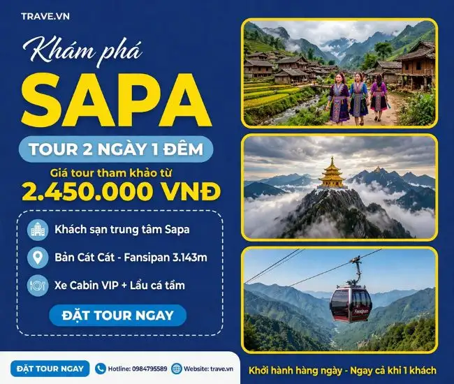 Tour Sapa 2N1Đ: Bản Cát Cát – Fansipan