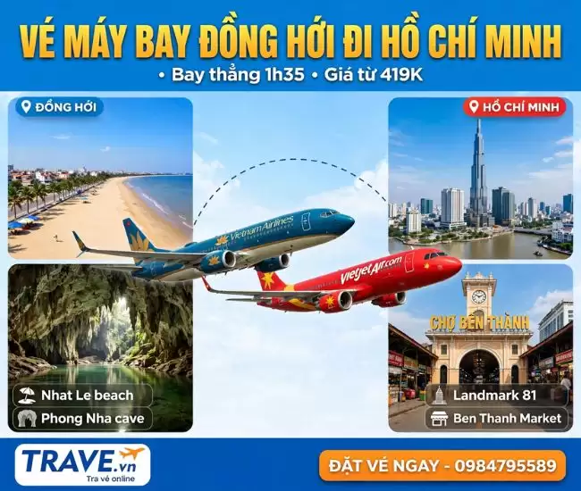 Vé Máy Bay Đồng Hới Đi Hồ Chí Minh