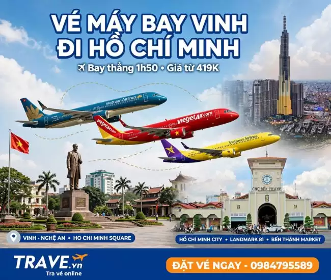 Vé Máy Bay Vinh Đi Hồ Chí Minh 1 Vé Máy Bay Vinh Đi Hồ Chí Minh