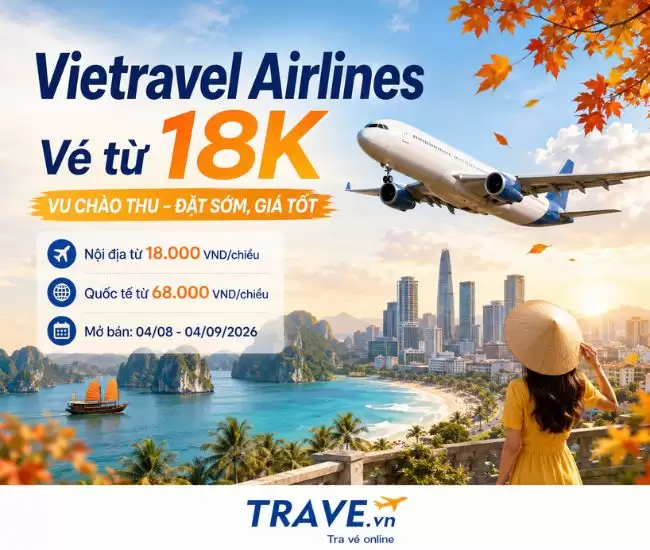 Vietravel Airlines vé từ 18K